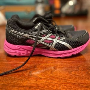 Asics black and pink sneakers gel-contend 3 (size 6 1/2)